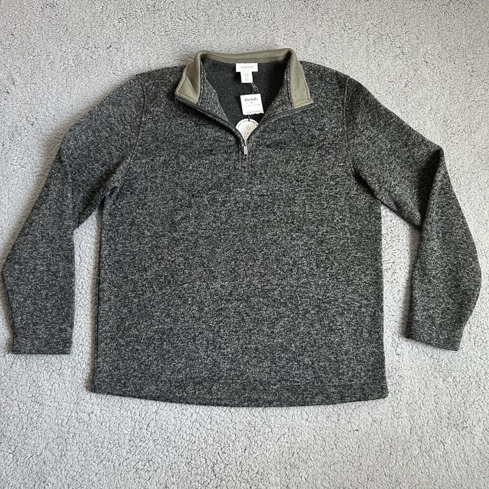 NWT Aspen 1/4 Zip Sweater Mens Size XL Black White Green Casual Wear Preppy